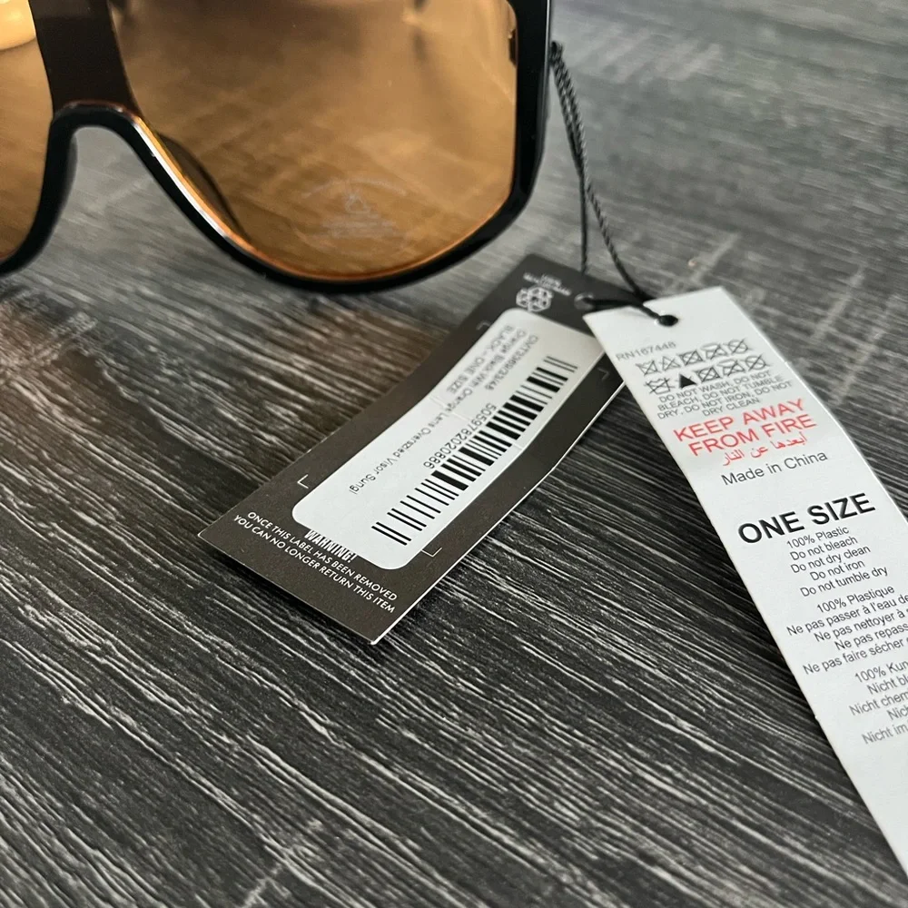 PrettyLittleThing Black with Orange Lens Oversized Visor Sunglasses